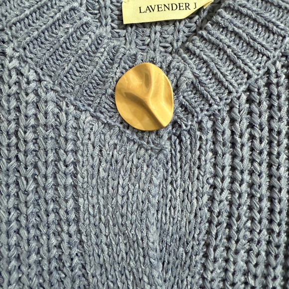 NEW Women's Piper & Scoot Button-Up Vest Blue/Gold Size M - Picture 5 of 12